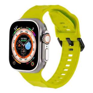 For Apple Watch Ultra 49mm Ripple Silicone Sports Watch Band(Fluorescent Green)