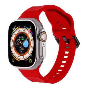 For Apple Watch 4 44mm Ripple Silicone Sports Watch Band(Red)