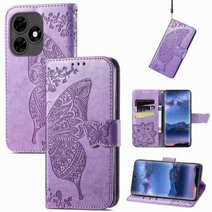 For Tecno Itel S23+ Butterfly Love Flower Embossed Leather Phone Case(Light Purple)