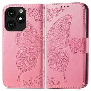 For Tecno Itel A70 Butterfly Love Flower Embossed Leather Phone Case(Pink)