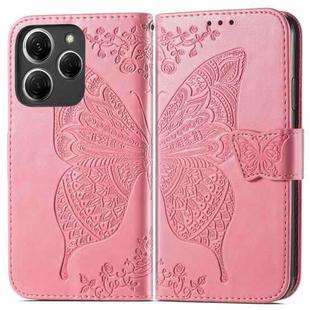 For Tecno Spark 20 Pro Butterfly Love Flower Embossed Leather Phone Case(Pink)