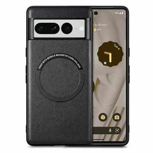 For Google Pixel 7 Pro Solid Color Leather Skin Back Cover Phone Case(Black)