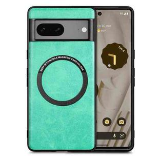 For Google Pixel 7 Solid Color Leather Skin Back Cover Phone Case(Green)