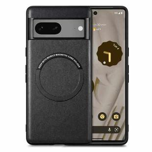 For Google Pixel 7A Solid Color Leather Skin Back Cover Phone Case(Black)