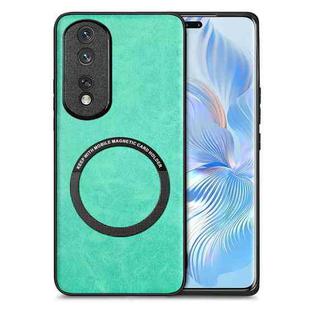 For Honor 80 Pro Solid Color Leather Skin Back Cover Phone Case(Green)