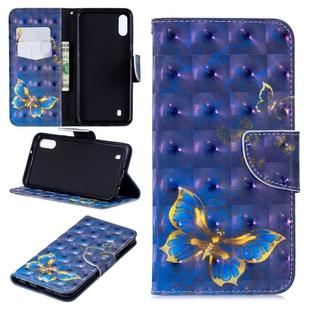 3D Colored Drawing Pattern Horizontal Flip Leather Case for Samsung Galaxy M10, with Holder & Card Slots & Wallet(Butterfly)