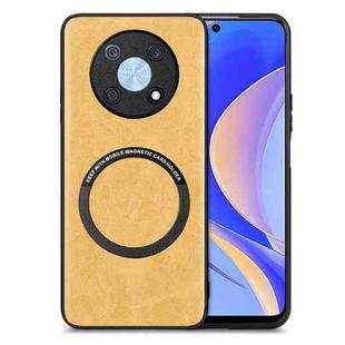 For Huawei Nova Y90 Solid Color Leather Skin Back Cover Phone Case(Yellow)