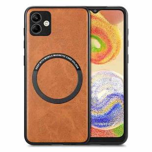 For Samsung Galaxy A04 4G Solid Color Leather Skin Back Cover Phone Case(Brown)