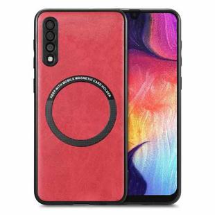 For Samsung Galaxy A50 Solid Color Leather Skin Back Cover Phone Case(Red)