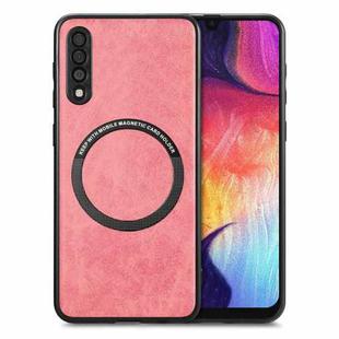 For Samsung Galaxy A50 Solid Color Leather Skin Back Cover Phone Case(Pink)