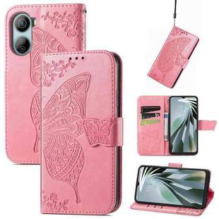 For ZTE Libero 5G IV Butterfly Love Flower Embossed Leather Phone Case(Pink)
