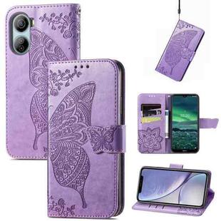 For ZTE Libero 5G IV Butterfly Love Flower Embossed Leather Phone Case(Light Purple)