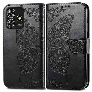 For ZTE Blade A73 4G Butterfly Love Flower Embossed Leather Phone Case(Black)