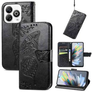 For ZTE Blade A75 4G Butterfly Love Flower Embossed Leather Phone Case(Black)