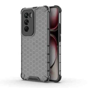 For OPPO Reno12 Global Shockproof Honeycomb Phone Case(Black)