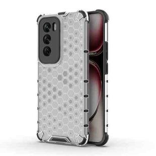 For OPPO Reno12 Global Shockproof Honeycomb Phone Case(White)