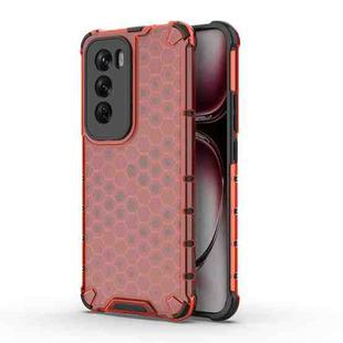 For OPPO Reno12 Global Shockproof Honeycomb Phone Case(Red)