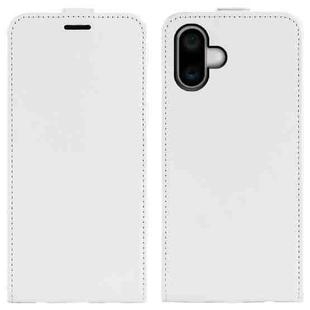 For iPhone 16 Plus R64 Texture Single Vertical Flip Leather Phone Case(White)