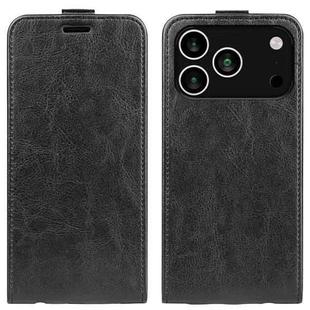 For iPhone 17 Pro R64 Texture Single Vertical Flip Leather Phone Case(Black)