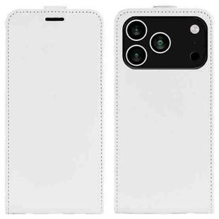 For iPhone 17 Pro Max R64 Texture Single Vertical Flip Leather Phone Case(White)