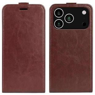 For iPhone 17 Pro Max R64 Texture Single Vertical Flip Leather Phone Case(Brown)