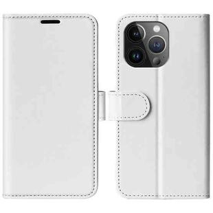 For iPhone 15 Pro R64 Texture Horizontal Flip Leather Phone Case(White)