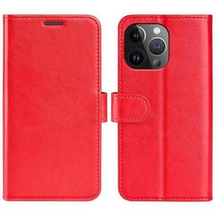 For iPhone 15 Pro R64 Texture Horizontal Flip Leather Phone Case(Red)