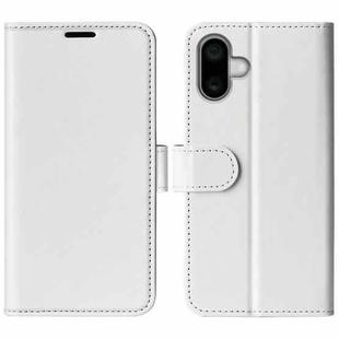 For iPhone 16 R64 Texture Horizontal Flip Leather Phone Case(White)