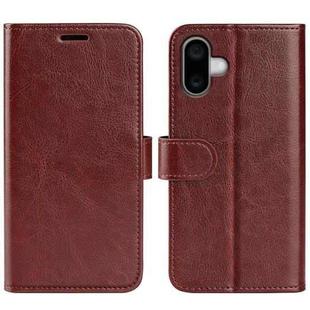 For iPhone 16 R64 Texture Horizontal Flip Leather Phone Case(Brown)