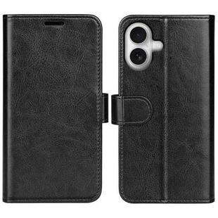 For iPhone 17 R64 Texture Horizontal Flip Leather Phone Case(Black)