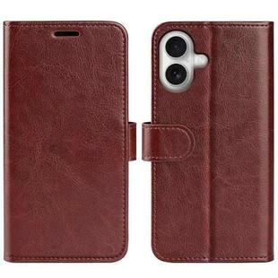 For iPhone 17 R64 Texture Horizontal Flip Leather Phone Case(Brown)