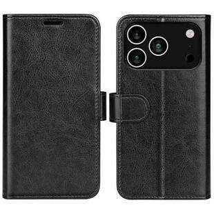 For iPhone 17 Pro R64 Texture Horizontal Flip Leather Phone Case(Black)