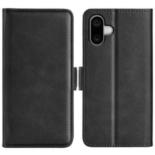 For iPhone 16 Dual-side Magnetic Buckle Horizontal Flip Leather Phone Case(Black)