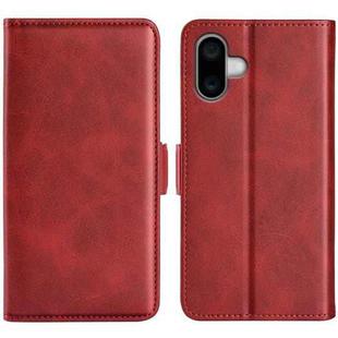 For iPhone 16 Plus Dual-side Magnetic Buckle Horizontal Flip Leather Phone Case(Red)