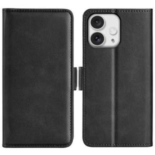 For iPhone 16 Pro Max Dual-side Magnetic Buckle Horizontal Flip Leather Phone Case(Black)