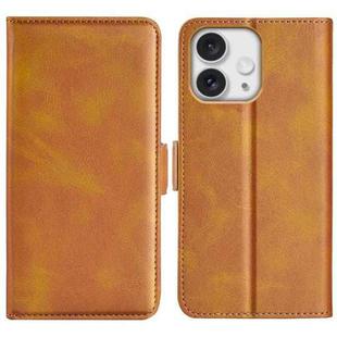 For iPhone 16 Pro Max Dual-side Magnetic Buckle Horizontal Flip Leather Phone Case(Yellow)