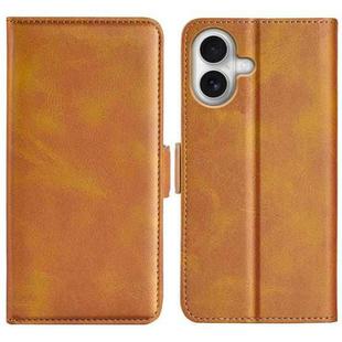For iPhone 17 Dual-side Magnetic Buckle Horizontal Flip Leather Phone Case(Yellow)