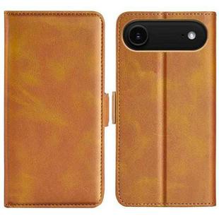 For iPhone 17 Air Dual-side Magnetic Buckle Horizontal Flip Leather Phone Case(Yellow)