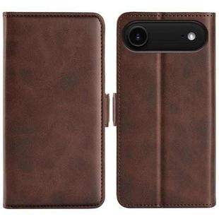 For iPhone 17 Air Dual-side Magnetic Buckle Horizontal Flip Leather Phone Case(Brown)