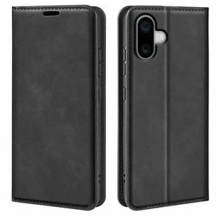 For iPhone 16 Retro-skin  Magnetic Suction Leather Phone Case(Black)
