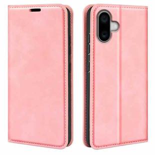 For iPhone 16 Retro-skin  Magnetic Suction Leather Phone Case(Pink)