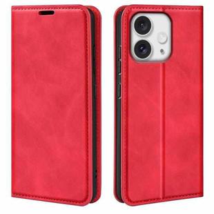 For iPhone 16 Pro Max Retro-skin  Magnetic Suction Leather Phone Case(Red)