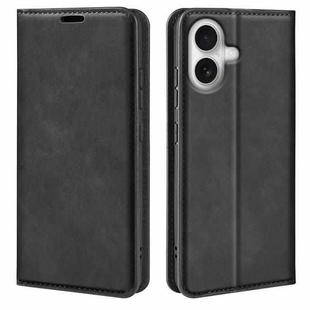 For iPhone 17 Retro-skin  Magnetic Suction Leather Phone Case(Black)