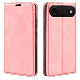 For iPhone 17 Air Retro-skin  Magnetic Suction Leather Phone Case(Pink)