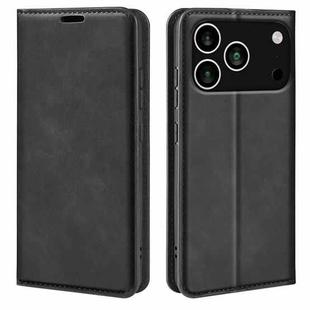 For iPhone 17 Pro Max Retro-skin Magnetic Suction Leather Phone Case(Black)