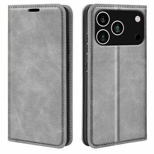 For iPhone 17 Pro Max Retro-skin Magnetic Suction Leather Phone Case(Grey)
