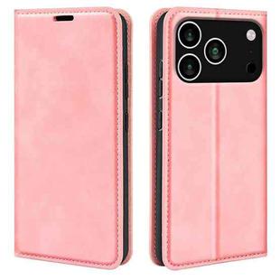 For iPhone 17 Pro Max Retro-skin  Magnetic Suction Leather Phone Case(Pink)