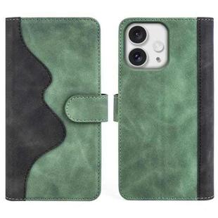 For iPhone 16 Pro Max Stitching Horizontal Flip Leather Phone Case(Green)