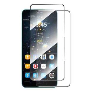 For Redmi Note 14S 4G 2pcs ENKAY Hat-Prince Full Glue High Aluminum-silicon Tempered Glass Film