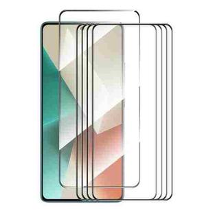 For Redmi Note 13 / Note 13 Pro 5pcs ENKAY Hat-Prince Full Glue High Aluminum-silicon Tempered Glass Film